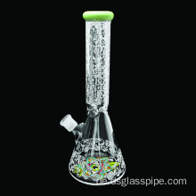 Neues Design hoher Borosilikatglas schweres Becher mit Schönheit sandstrahlt Schlange Trockener Kräuter Shisha DAB Oil Rig Glaswasserrohr